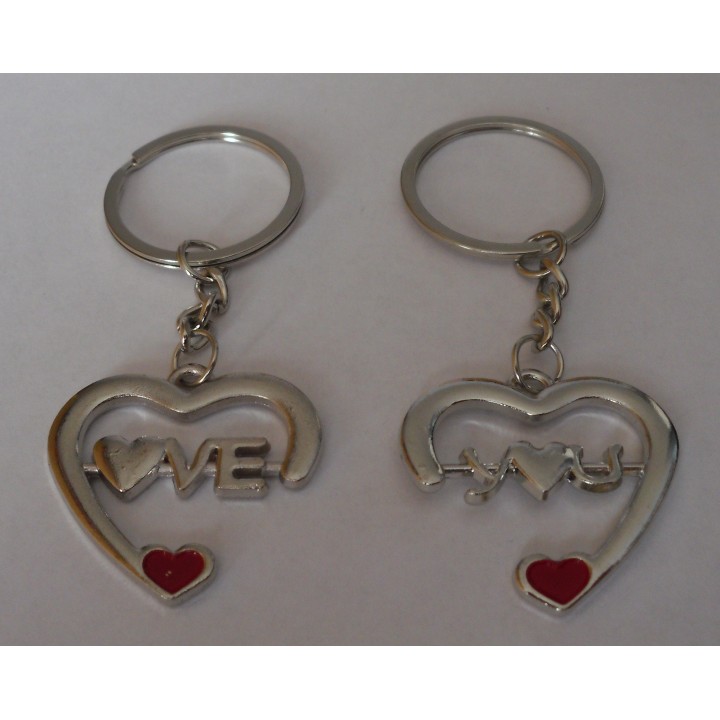 Schlüsselanhänger Herz Silber 1 Paar Love you