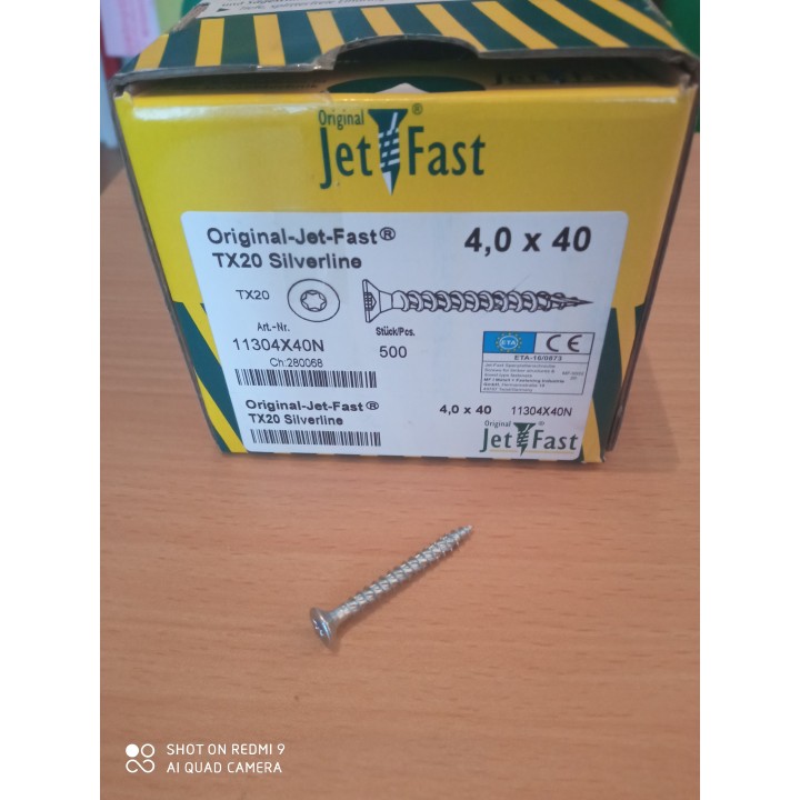 JetFast Spanplattenschrauben 4 X 40mm TX Silverline 100 Stück
