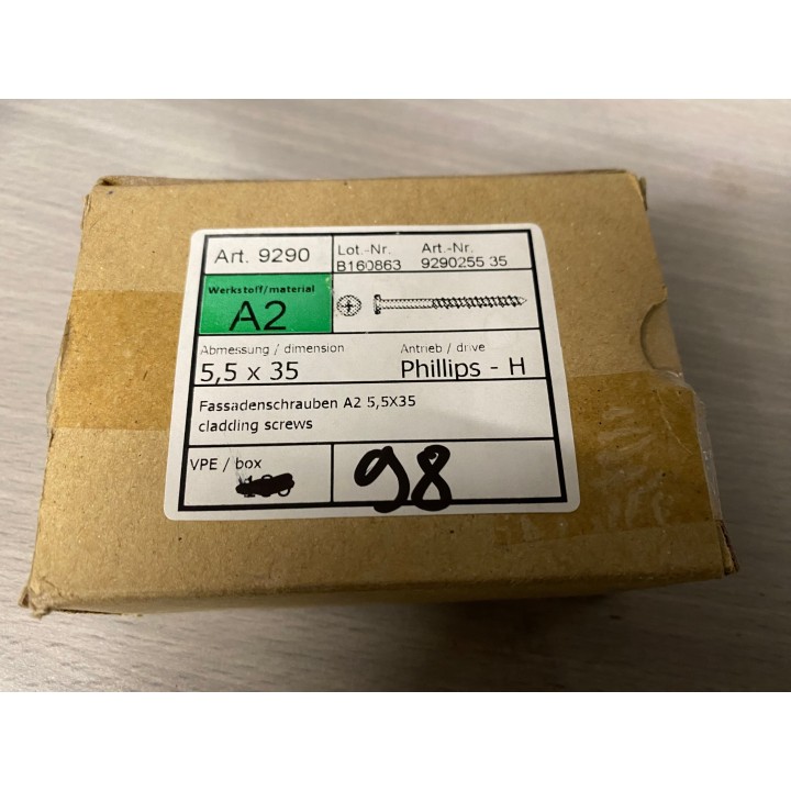 Fassadenschraube 5,5 X 35 A2   98 Stück