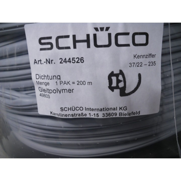Schüco 244526 Anschlagdichtung grau  1Meter