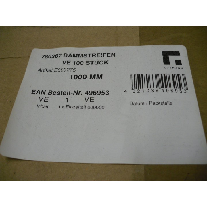 Gutmann 780367 Dämmprofil 20 X 0,5Meter