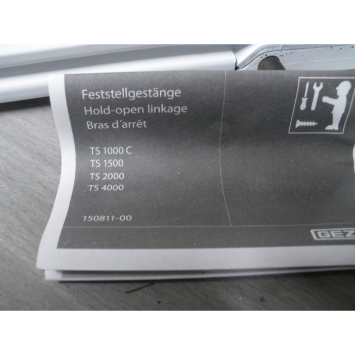 GEZE TS 2000V / TS4000 Schließerarm m. Feststellung  weiß   B-Ware