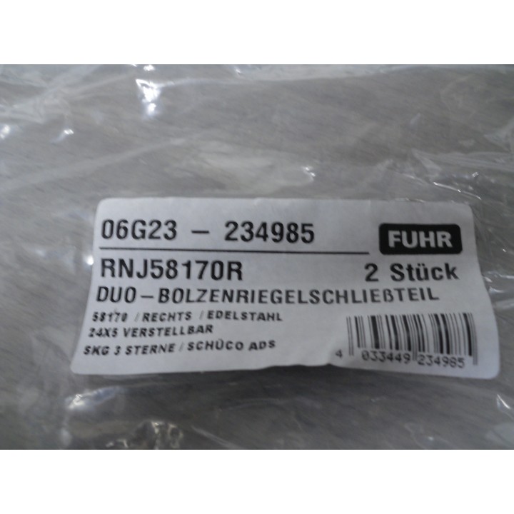 Fuhr RNJ58170R Duo / Bolzenriegelschließblech