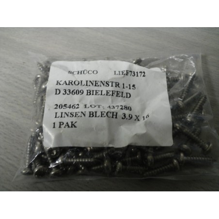 Schüco 205462  Linsenblechschraube 3,9 X 16   100 Stück