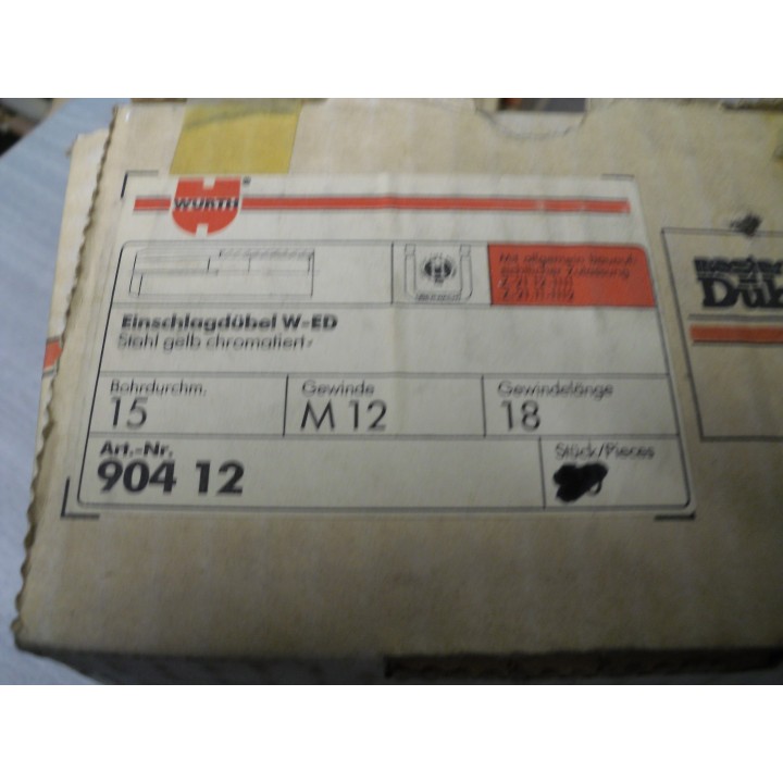 Würth 90412 Einschlagdübel M12 W-ED Stahl gelb chromatiert 10 Stück