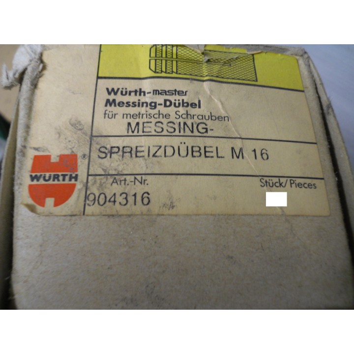 Würth 904316 M16 Messing Dübel  1 Stück