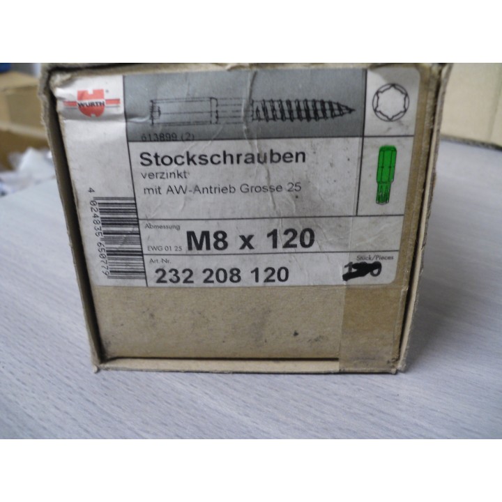 Würth 232208120 Stockschraube M8 X 120 verzinkt