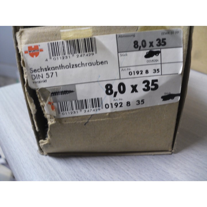 würth 0192835 8,0 X35 Sechskantholzschraube verzinkt 10 Stück