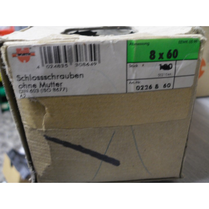 Würth 0226860 Schlossschraube M8 X 60 Edelstahl A2