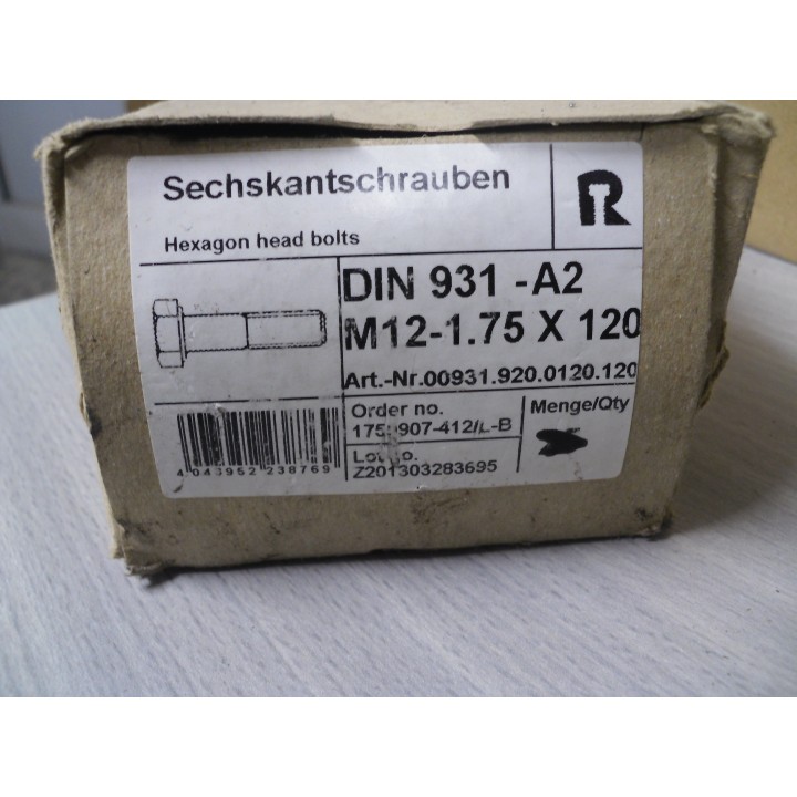 Sechskantschraube M12 X 120 Edelstahl A2