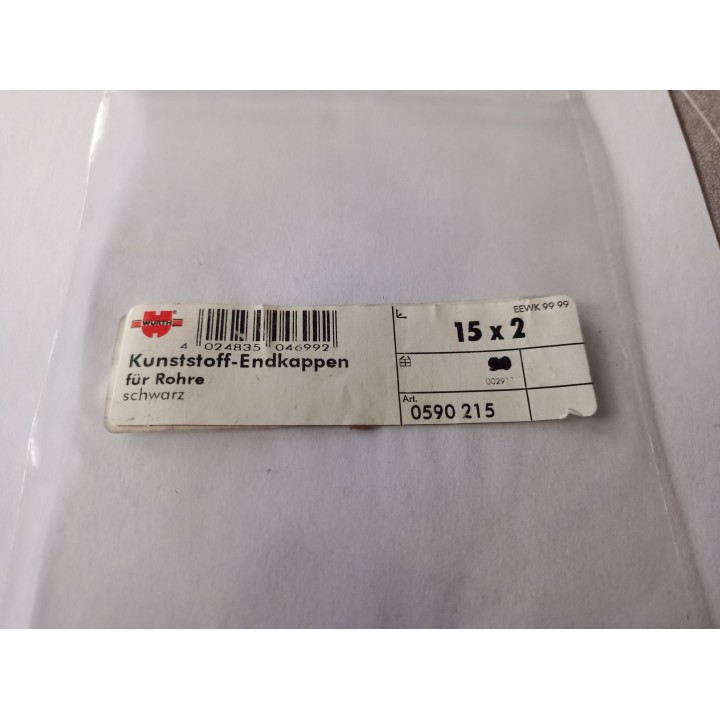 Würth 0590215 Kunststoff-Endkappen für Rohre schwarz 5 Stück