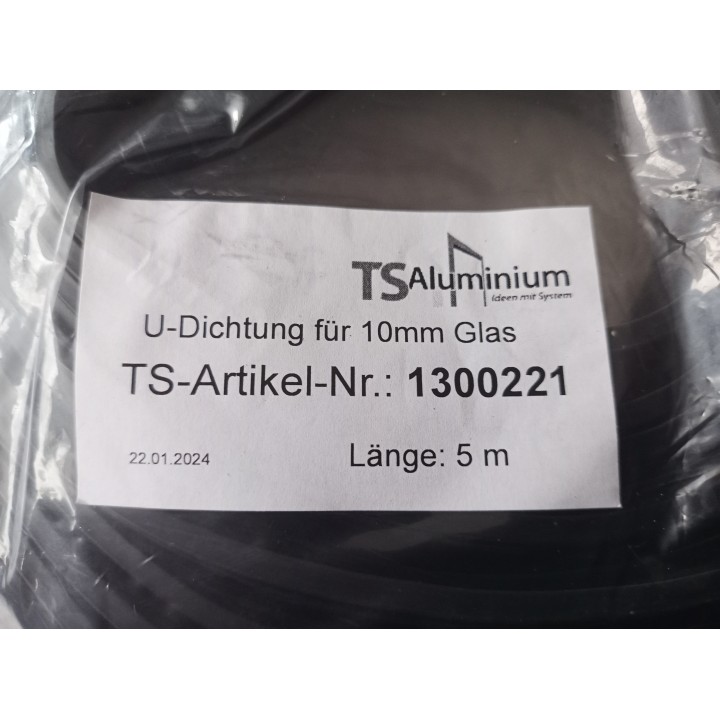 TS Aluminium U Dichtung 1300221 / 5 Meter Rolle