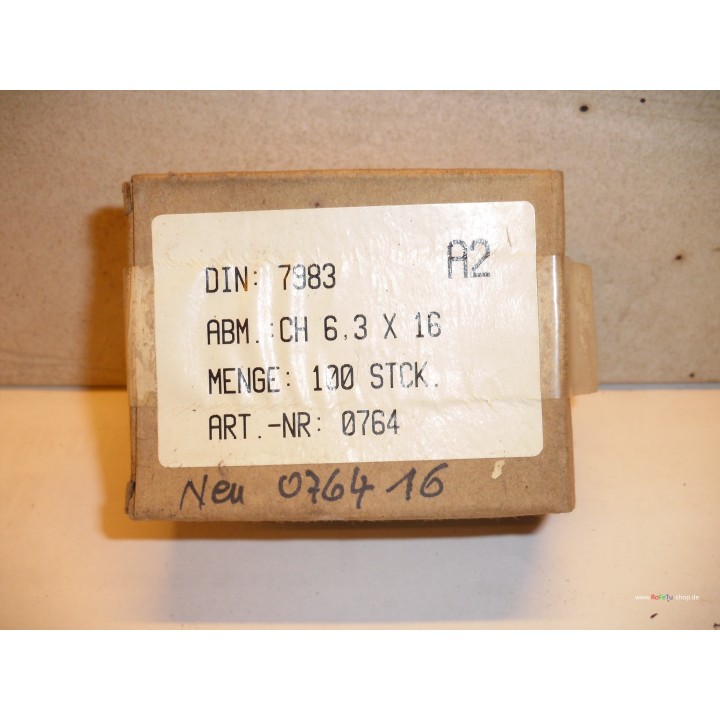 Sykon 0764 16 Linsen Blechschraube 6,3 X 16 DIN 7983-ST  A2