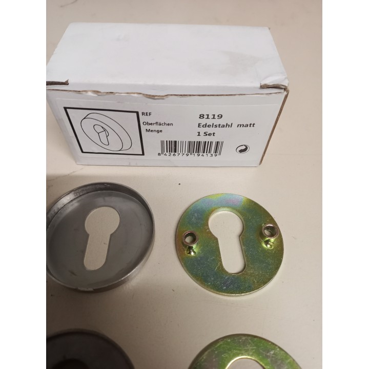 REF 8119 Schutzrosetten Paar Edelstahl PZ