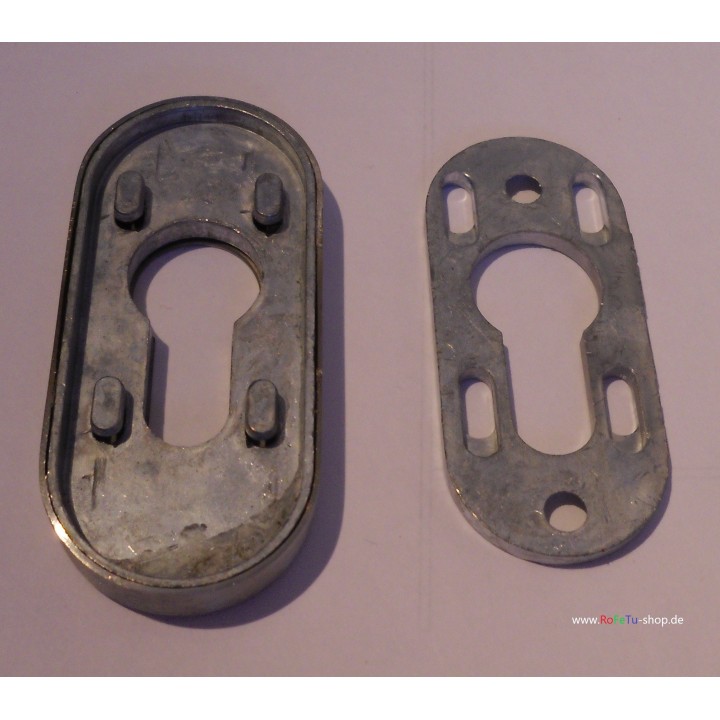 Schutzrosette oval 8mm mit Edelstahlabdeckung